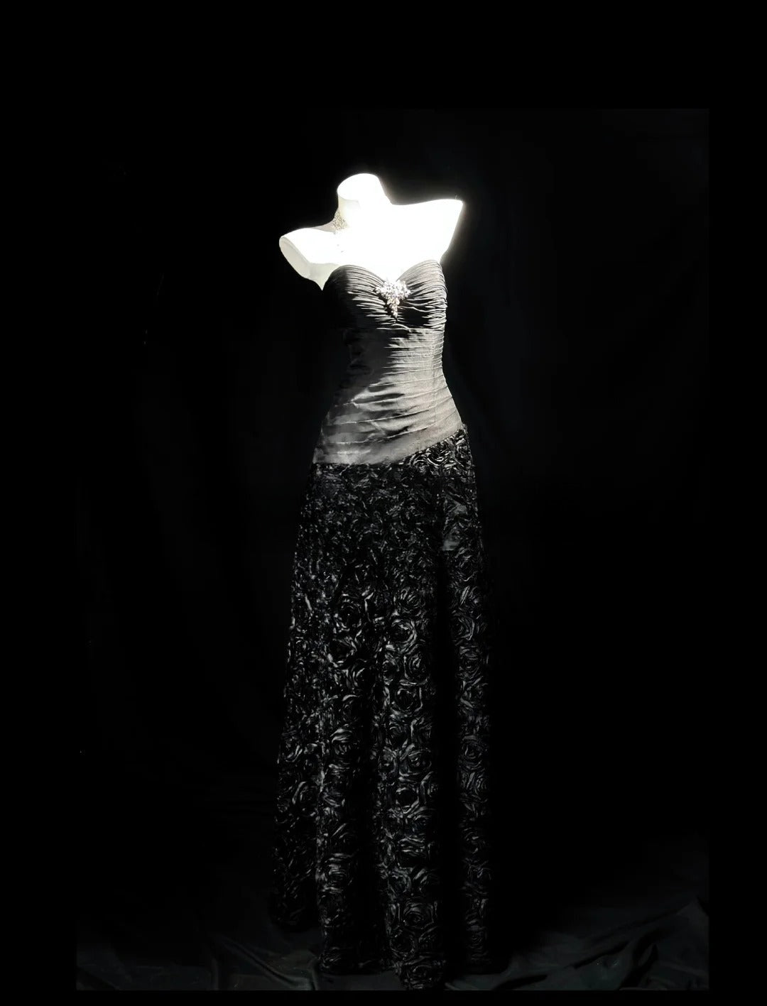 Vintage Prom Dresses 90s A line Sweetheart Black Floral Long With Beading Evening Formal Outfits RB5813