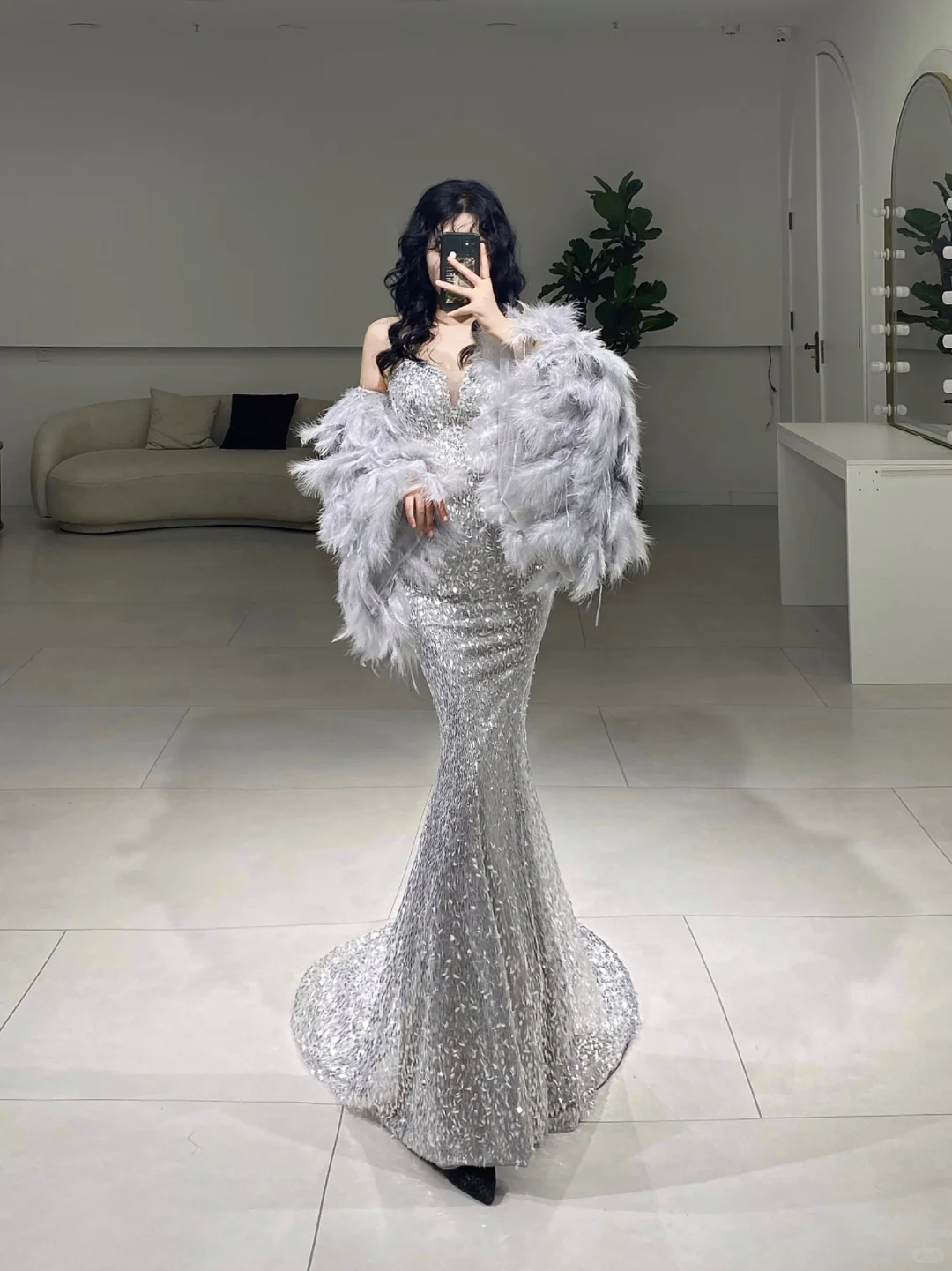 Timeless Mermaid Sweetheart Silver Sequin Prom Dress Inspiration Long Sexy Prom Dresses A075