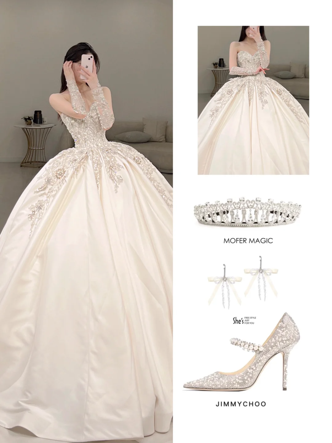 Elegant Ball Gown Sweetheart Satin Sleeveless Long Wedding Dress Beautiful Formal Cute Wedding Dresses A109