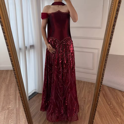 Customized Special Occasion Dress Long Sequins Prom Dresses Luxury Dress Sharon Happy Evening Dresses A1049