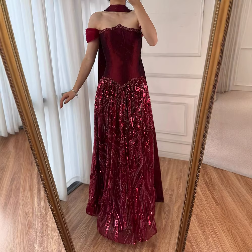 Customized Special Occasion Dress Long Sequins Prom Dresses Luxury Dress Sharon Happy Evening Dresses A1049