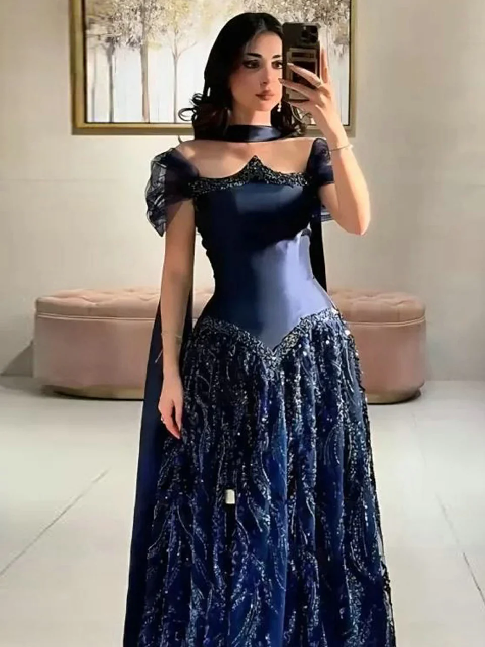 Customized Special Occasion Dress Long Sequins Prom Dresses Luxury Dress Sharon Happy Evening Dresses A1049