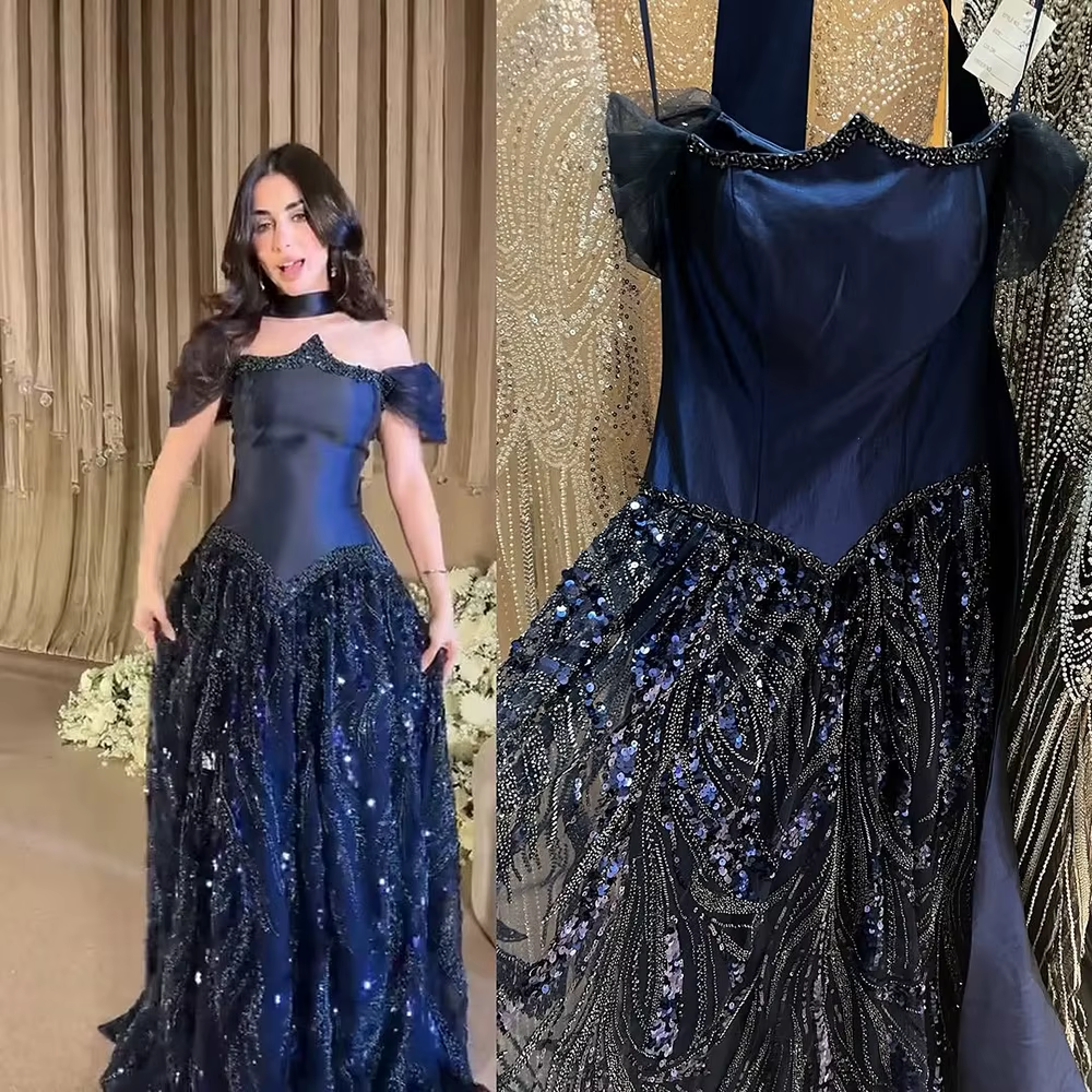 Customized Special Occasion Dress Long Sequins Prom Dresses Luxury Dress Sharon Happy Evening Dresses A1049