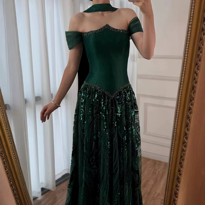 Customized Special Occasion Dress Long Sequins Prom Dresses Luxury Dress Sharon Happy Evening Dresses A1049
