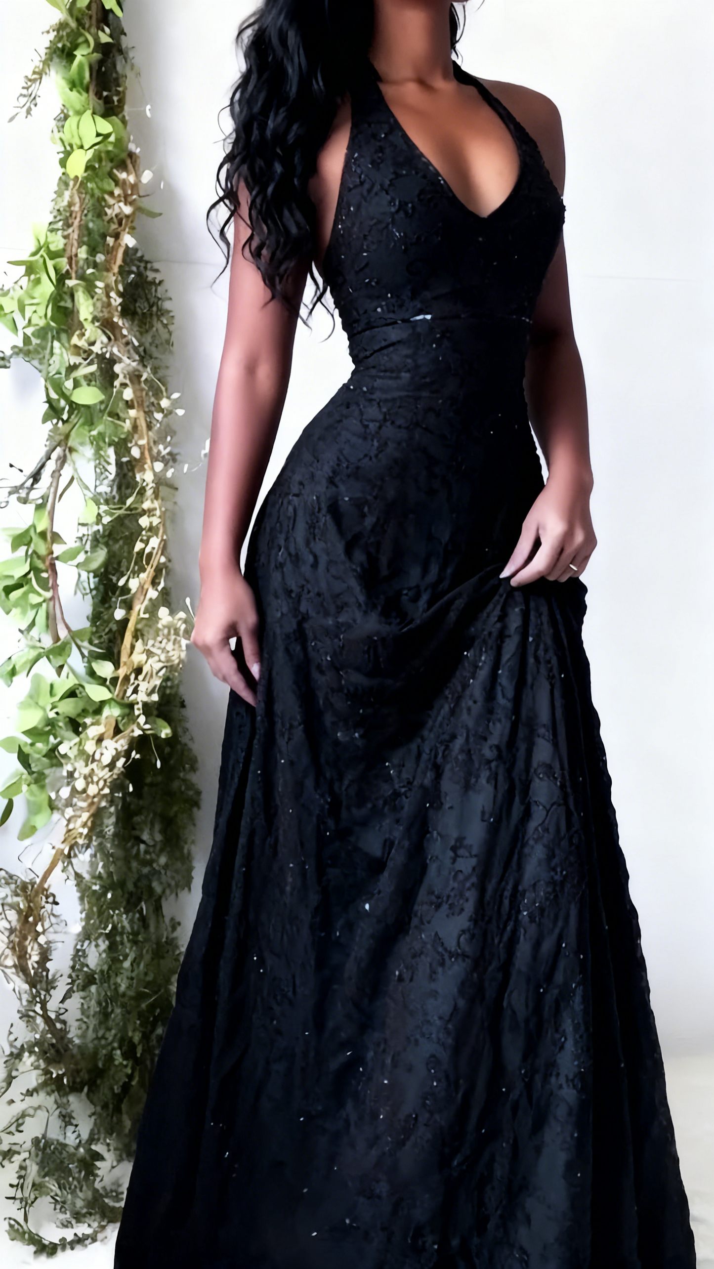 Vintage Mermaid Purple Lace Halter Prom Dresses Long Evening Party Dress Prom Gowns AB326