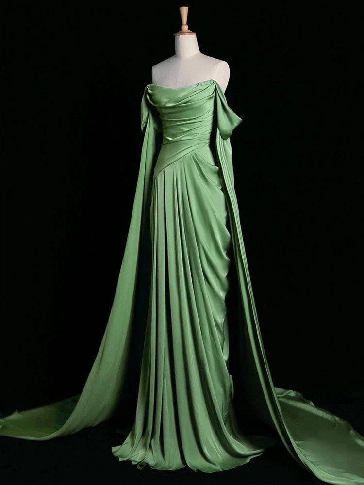 Graceful Mermaid Purple Off the Shoulder Pleats Prom Dress Evening Dresses Party Gowns AB438