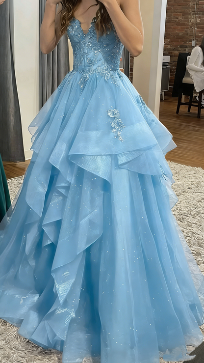 Chic Ball Gown Spaghetti Straps Burgundy Tulle Lace Long Prom Dress Evening Formal Gowns AB463