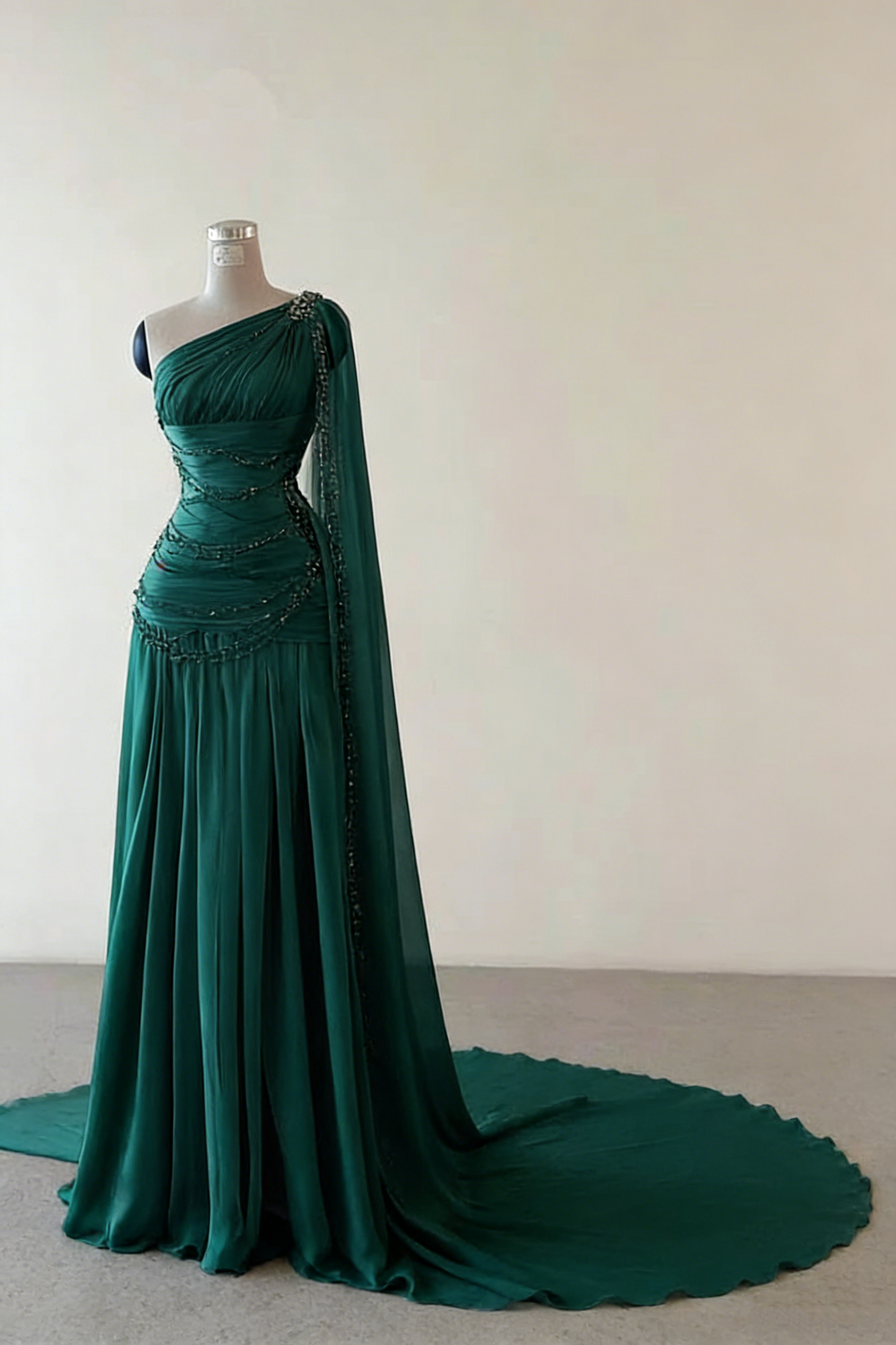 Classy Sheath One Shoulder Pink Long Chiffon Evening Gown Prom Dresses Formal Gowns AB525