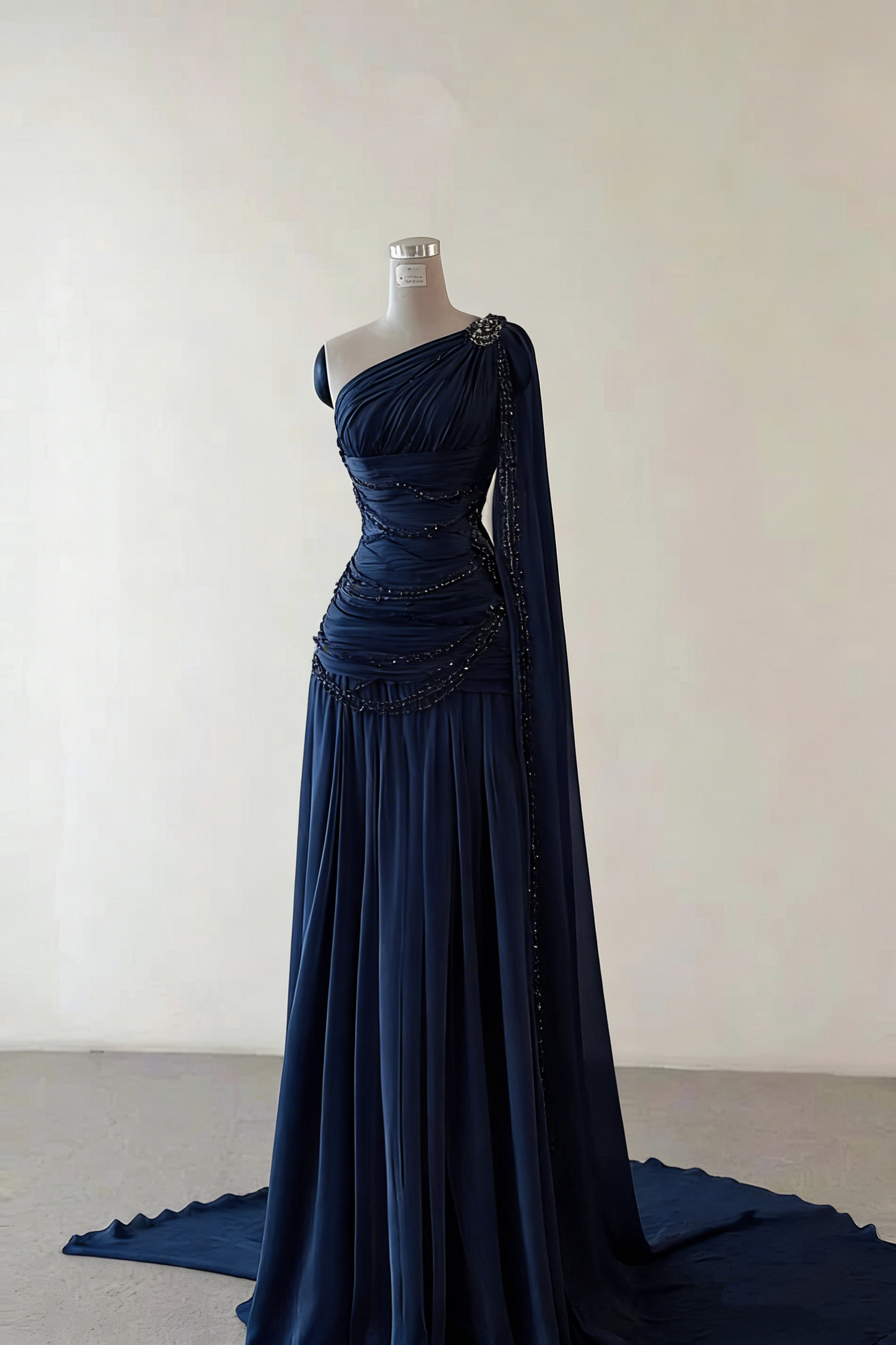 Classy Sheath One Shoulder Pink Long Chiffon Evening Gown Prom Dresses Formal Gowns AB525