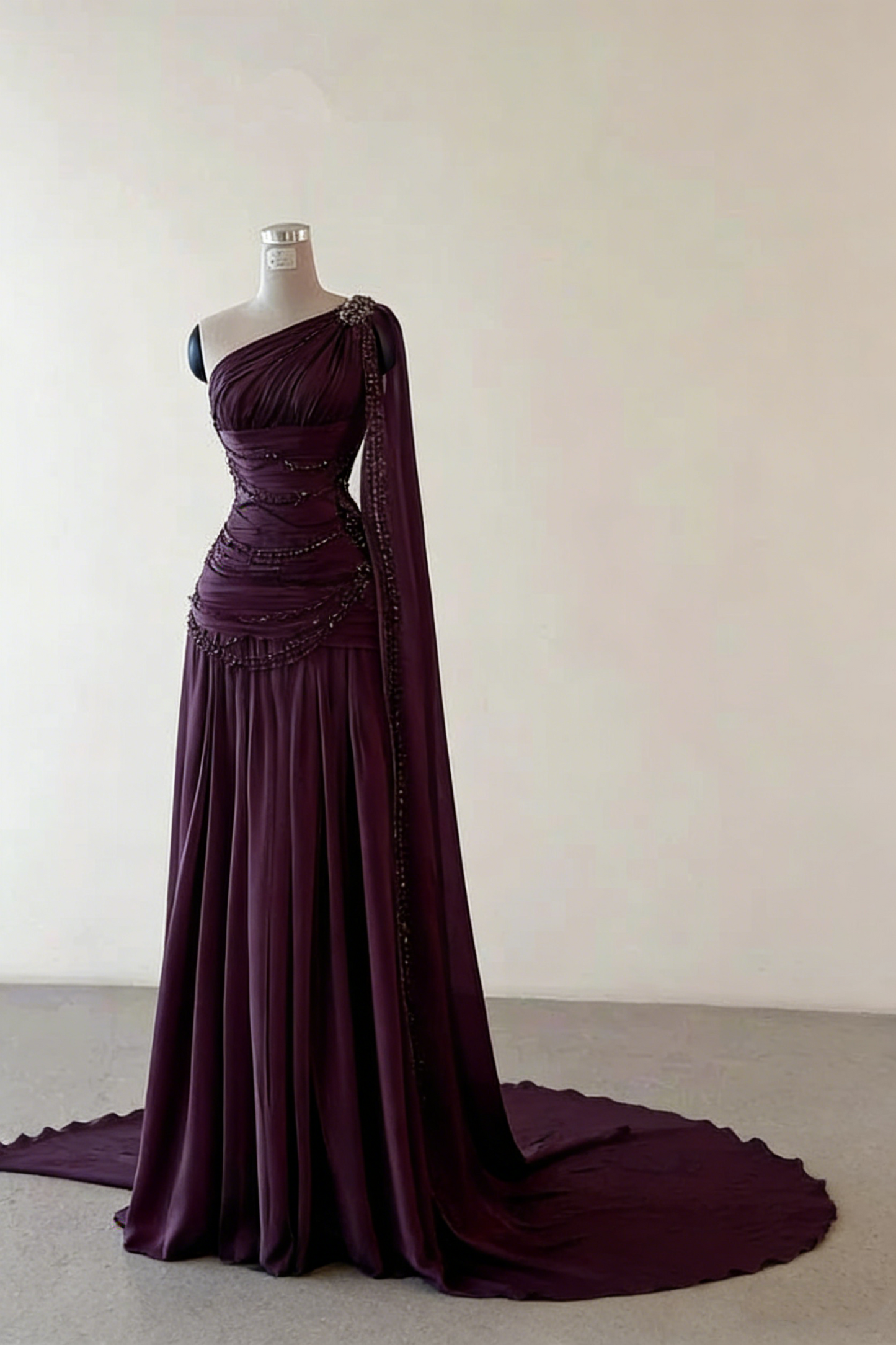 Classy Sheath One Shoulder Pink Long Chiffon Evening Gown Prom Dresses Formal Gowns AB525