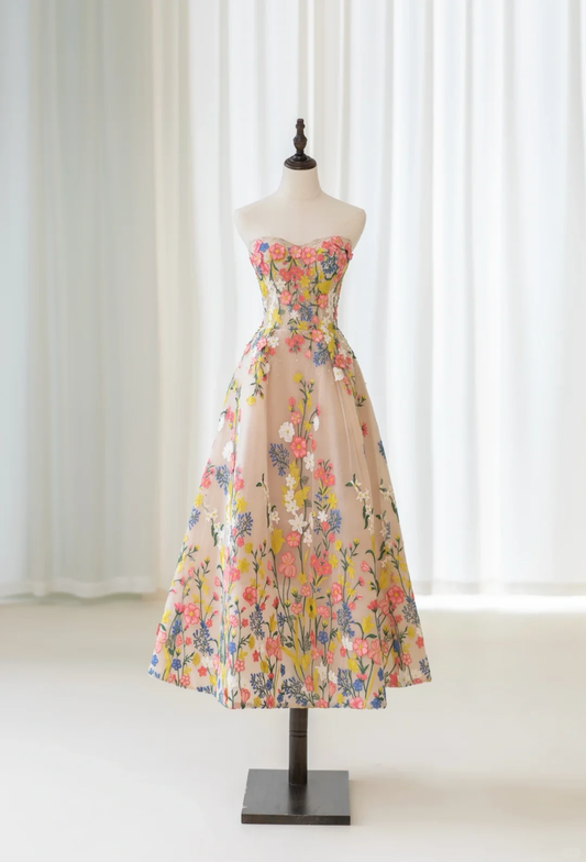 Cute Ball Gown Sweetheart Floral Lace Ankle Length Prom Dresses Impress 18th Birthday Outfits Prom Gown AB055