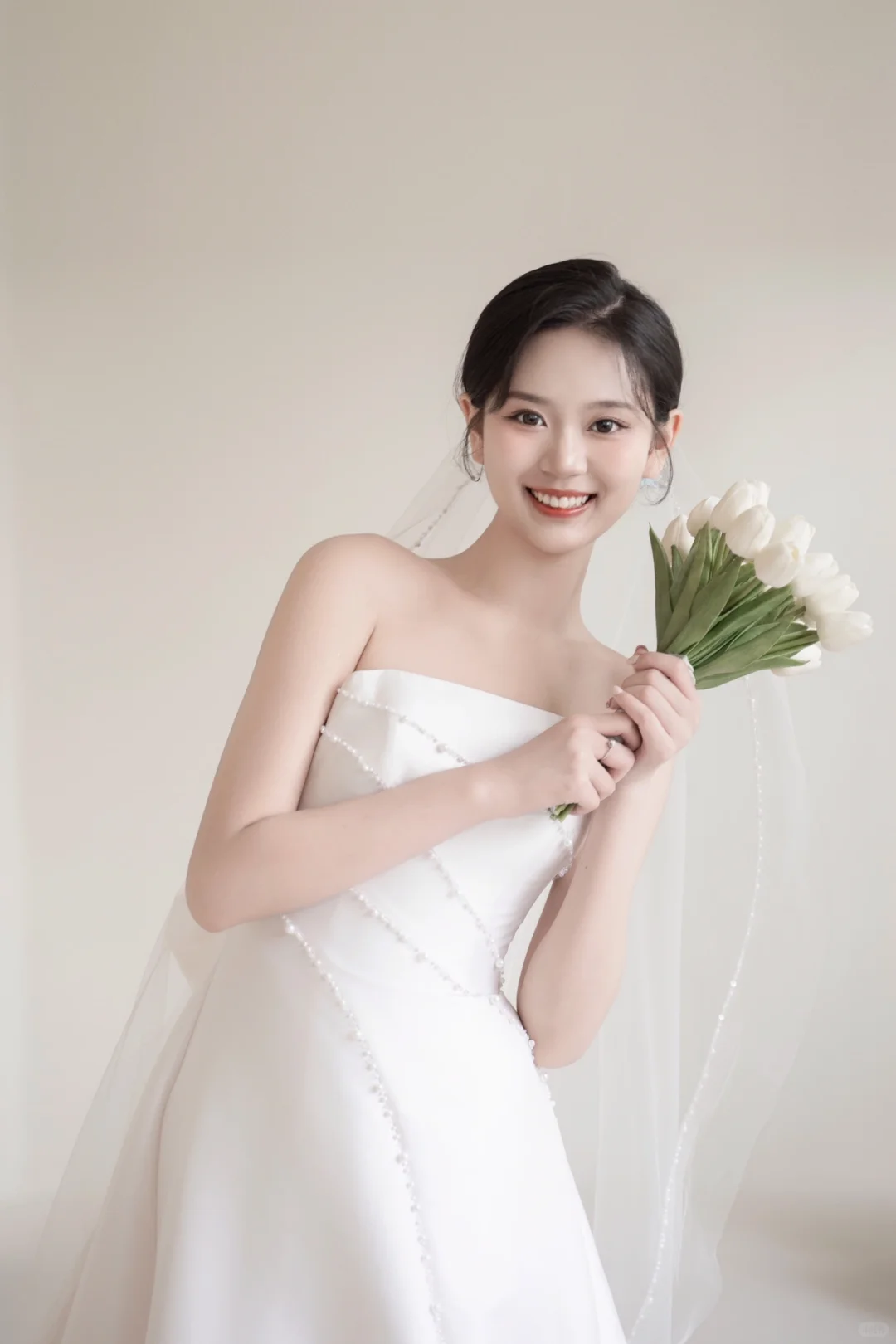 Women’s Ball Gown Strapless Bridal Wedding Dresses With Pearls Floor Length Brides Gown for Bride AC069