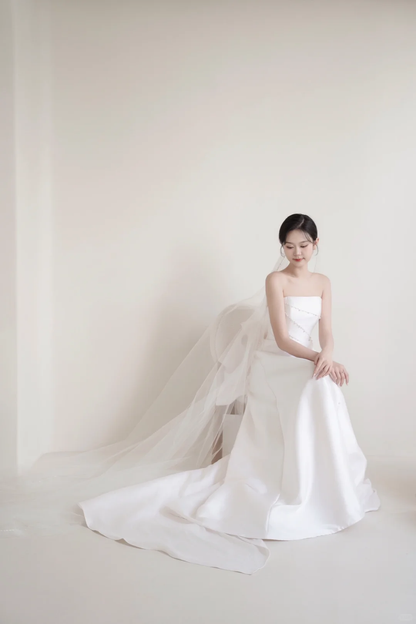 Women’s Ball Gown Strapless Bridal Wedding Dresses With Pearls Floor Length Brides Gown for Bride AC069