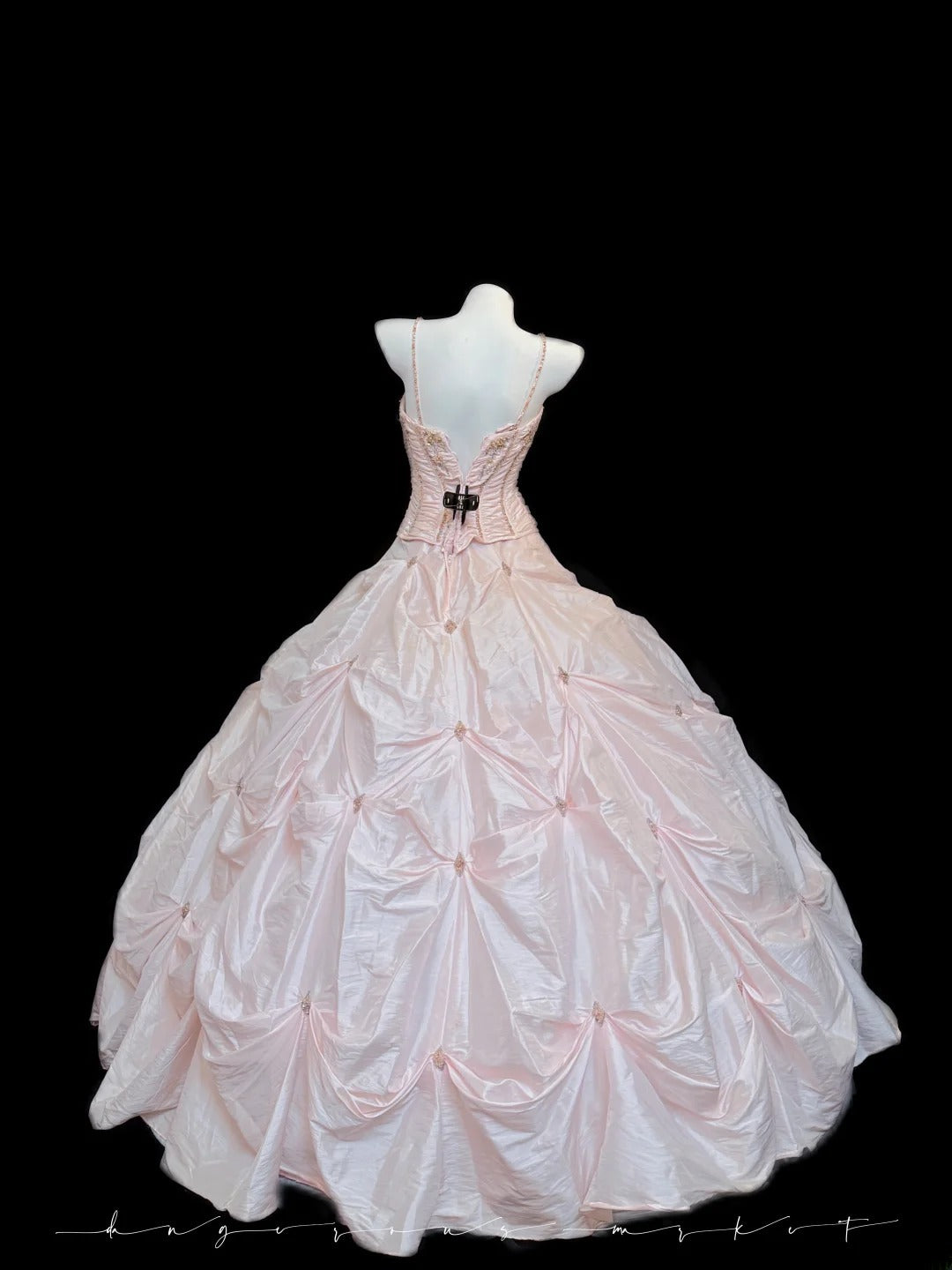 Princess Ball Gown Spaghetti Strap Blush Pink With Beading Sweet 16 Dresses Quinceanera Dress RB3344