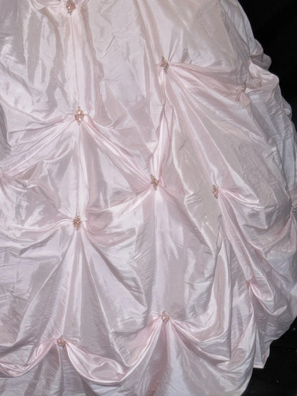 Princess Ball Gown Spaghetti Strap Blush Pink With Beading Sweet 16 Dresses Quinceanera Dress RB3344