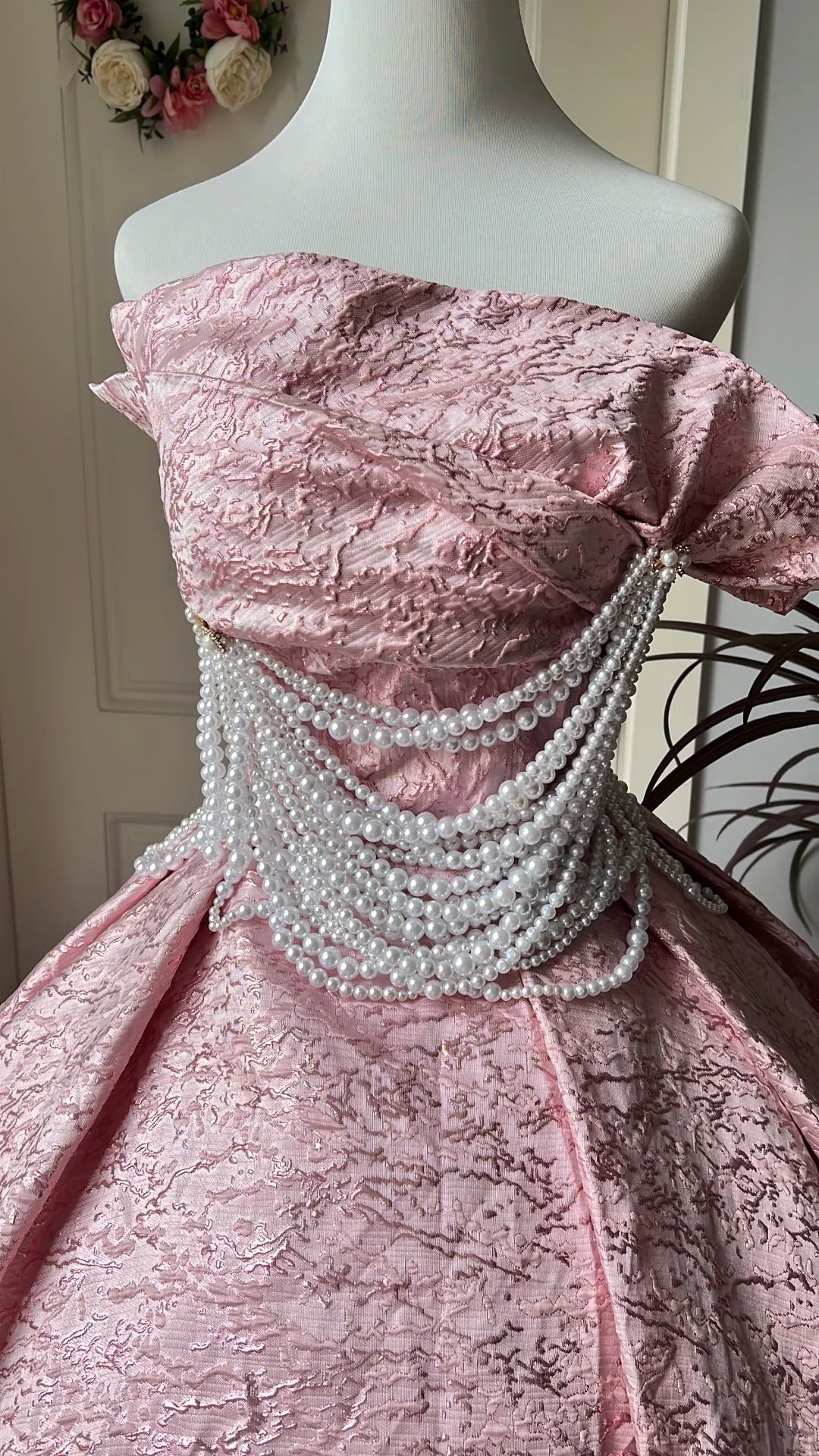 Sweet 16 Dresses Long Pink Strsapless Ball Gown Sleeveless Sweet Sixteen Birthday Gown RC0372
