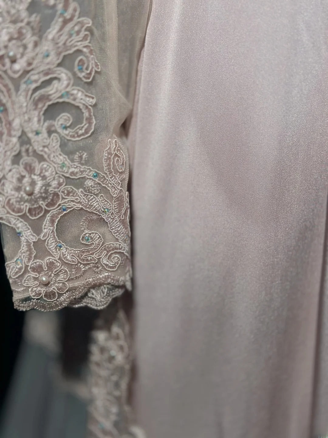Vintage Prom Dresses 90s A line Pink Chiffon With Long Sleeves Beading Evening Formal Outfits RB5816