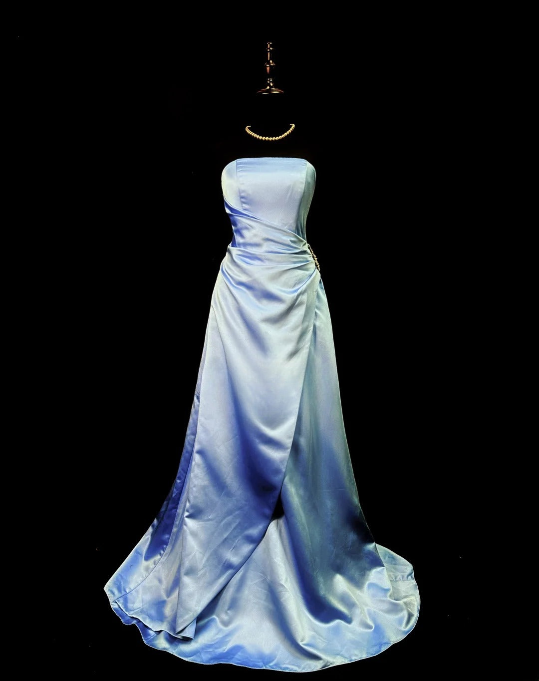 Vintage Prom Dresses 90s Mermaid Strapless Lavender Satin With Beading Evening Formal Outfits RB5817