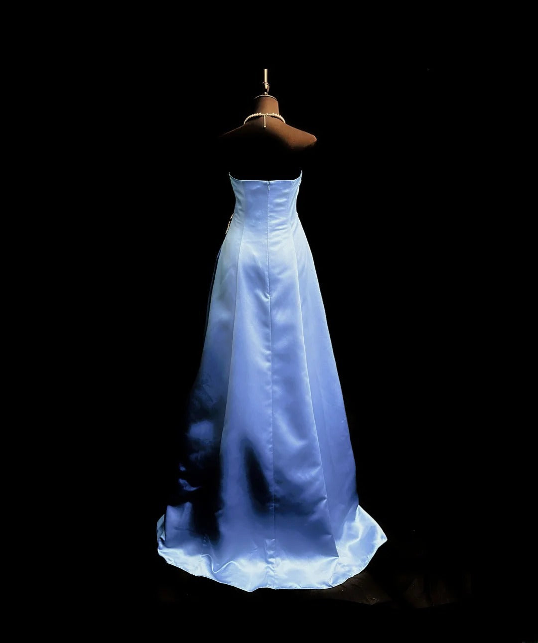 Vintage Prom Dresses 90s Mermaid Strapless Lavender Satin With Beading Evening Formal Outfits RB5817