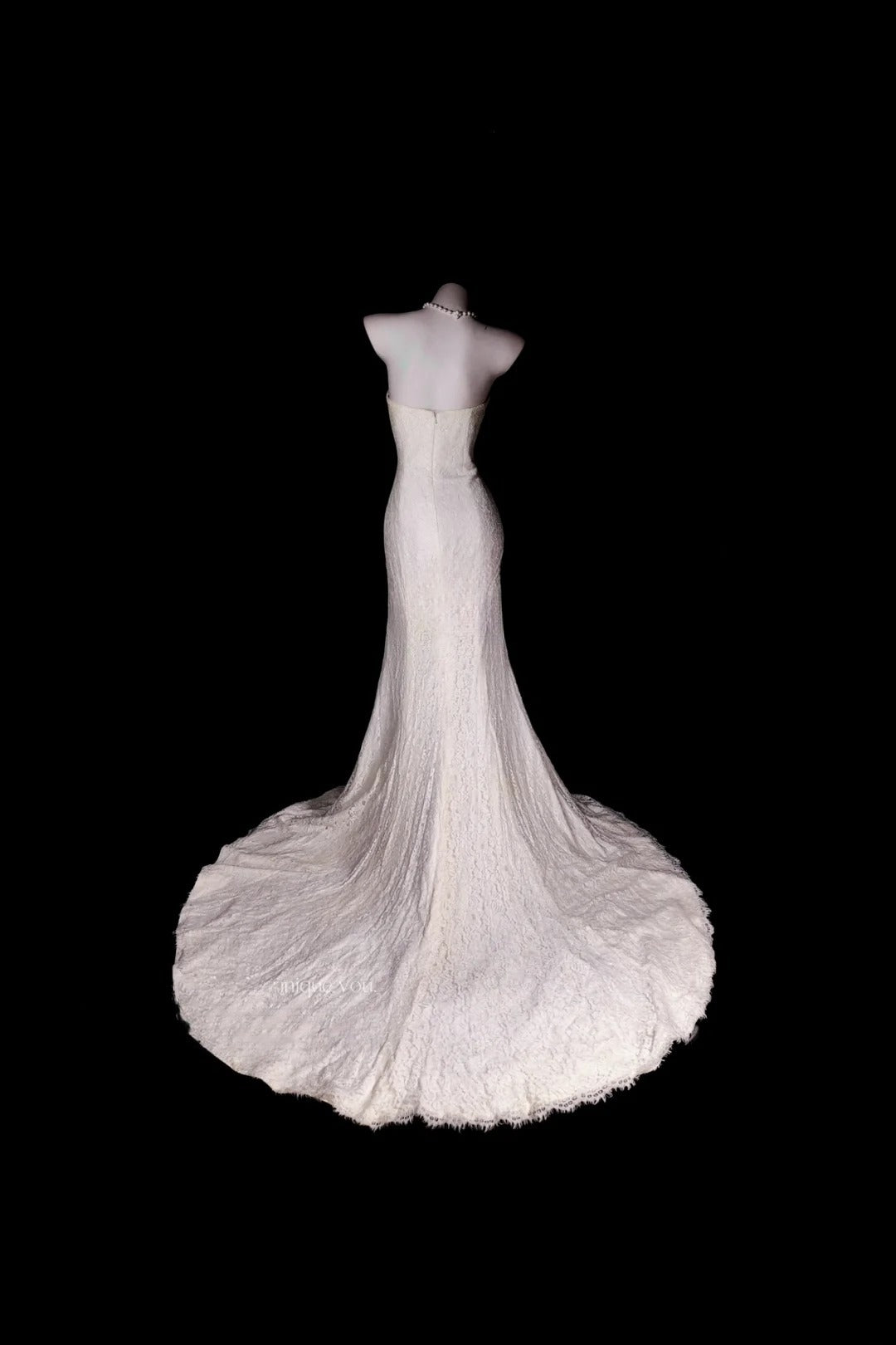 Vintage Wedding Dress Mermaid Strapless Lace White Bridal Gown for Big Day RB9813