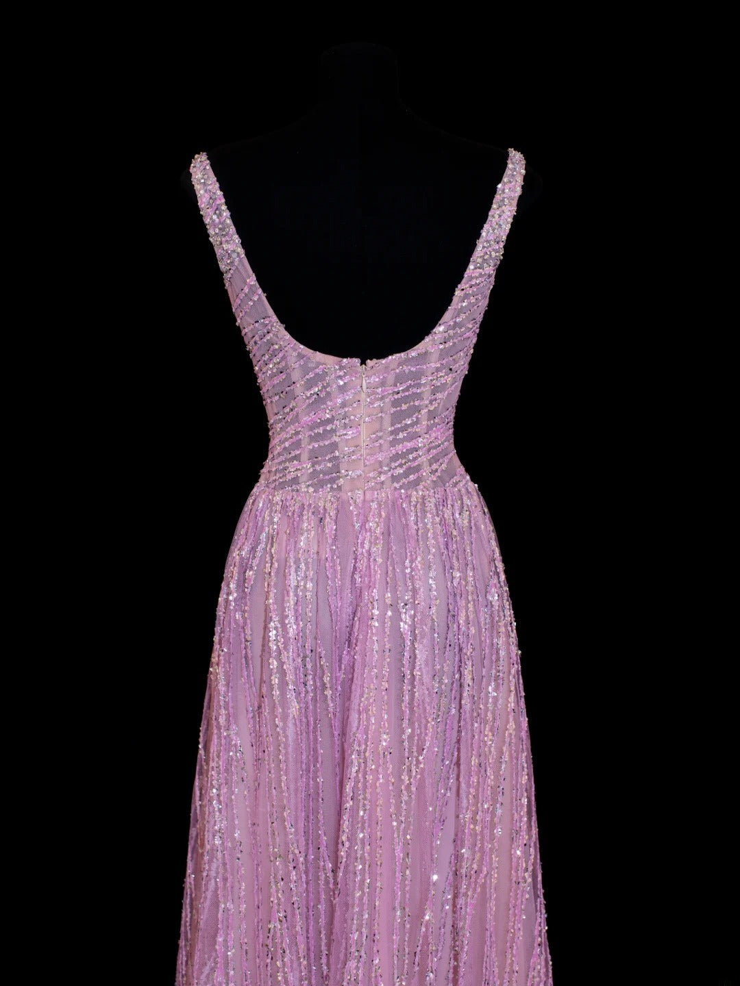 Affordable Sequin 1950s Formal A Line Square Neck Pink Pleated With Beaded Style Impress Long Prom Dresses Party Formal Gowns SA004