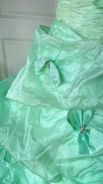 Sweet 15 Quinceanera Dress Ball Gown Sweetheart Green With Lace Appliqued Long 15th Birthday Gown RC0376