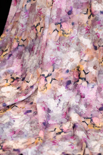 Floral Prom Dress Aesthetic A line Sweetheart With Cape Chiffon Style Impress Long Prom Dresses Party Formal Gowns SA007