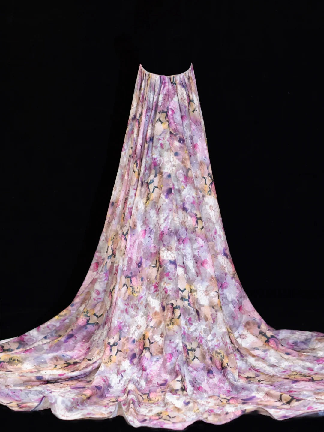 Floral Prom Dress Aesthetic A line Sweetheart With Cape Chiffon Style Impress Long Prom Dresses Party Formal Gowns SA007