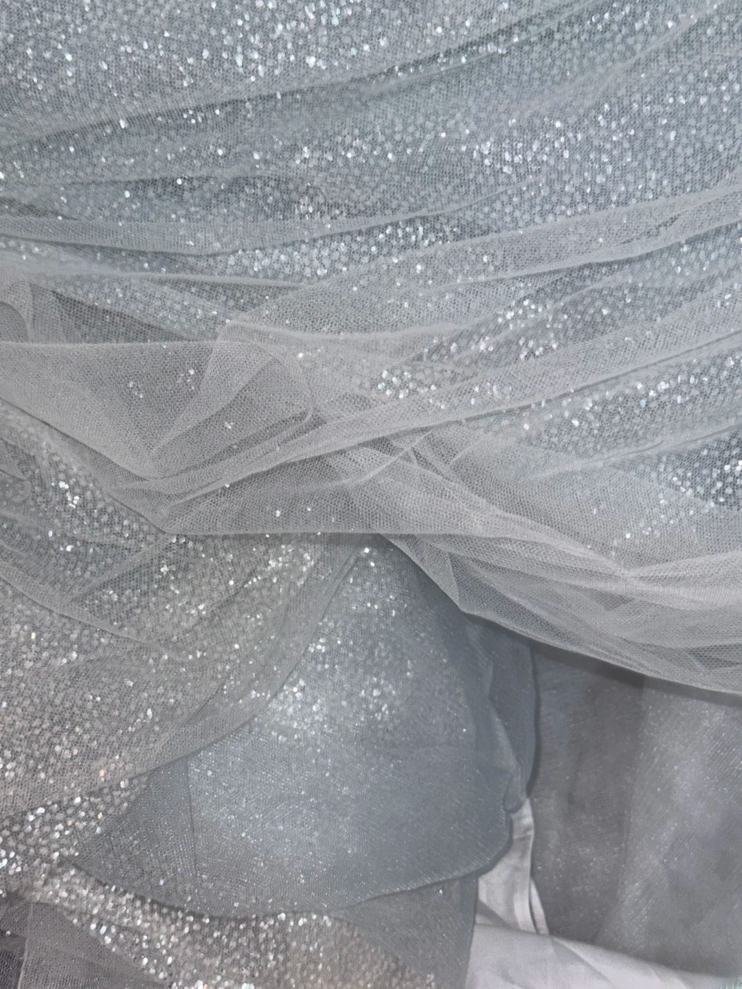 Ethereal Ball Gowns Off The Shoulder White Sequin With Cap Sleeves Tulle Garden Wedding Dresses RB3350