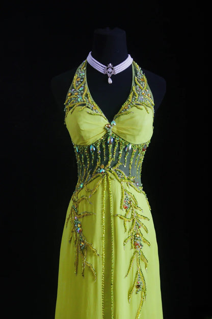 Glitter A line Halter Bud Green Chiffon Silver Beads For Women Party Dresses Long Formal Prom Dress 18th Birthday Gown AS009