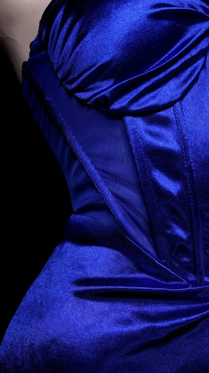 Royal Blue Prom Dress Mermaid Sweetheart Satin Modest Floor Length Formal Party Gown RB9817