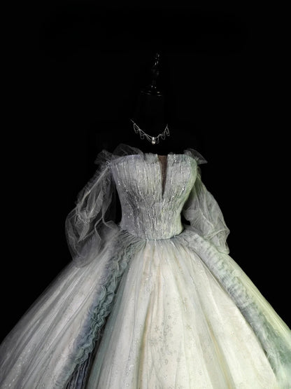 Pretty Ball Gown Off The Shoulder Gray With Sleeves Moda 2000 Quince Dress Long 15 Quinceanera Dresses Ideas Formal Outfit RB6362