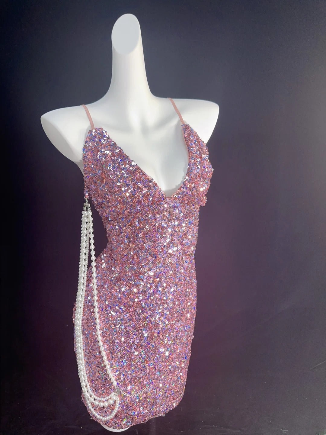 Vintage Sheath Spaghetti Strap Pink Sequin Hoco Gowns Short 16th Birthday Dress Homecoming Dresses Cocktail Gown AS011