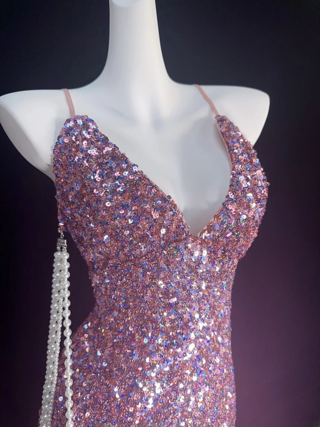 Vintage Sheath Spaghetti Strap Pink Sequin Hoco Gowns Short 16th Birthday Dress Homecoming Dresses Cocktail Gown AS011
