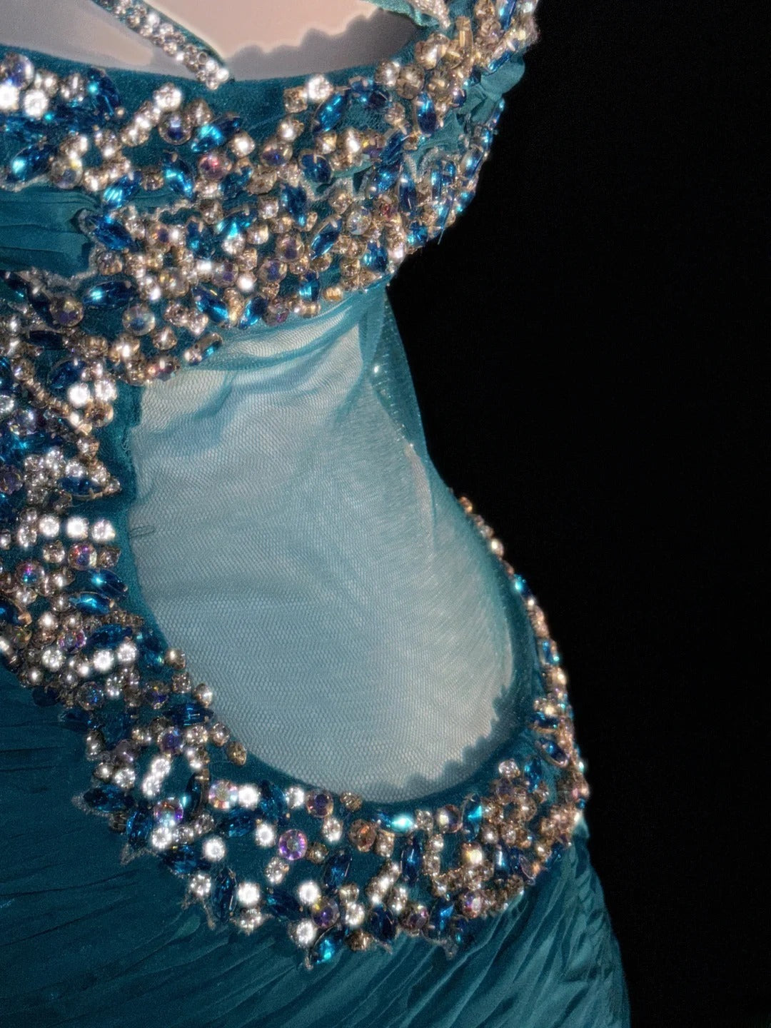 Modest Prom Dresses Mermaid One Shoulder Blue With Beading Long Evening Formal Outfits RB3353
