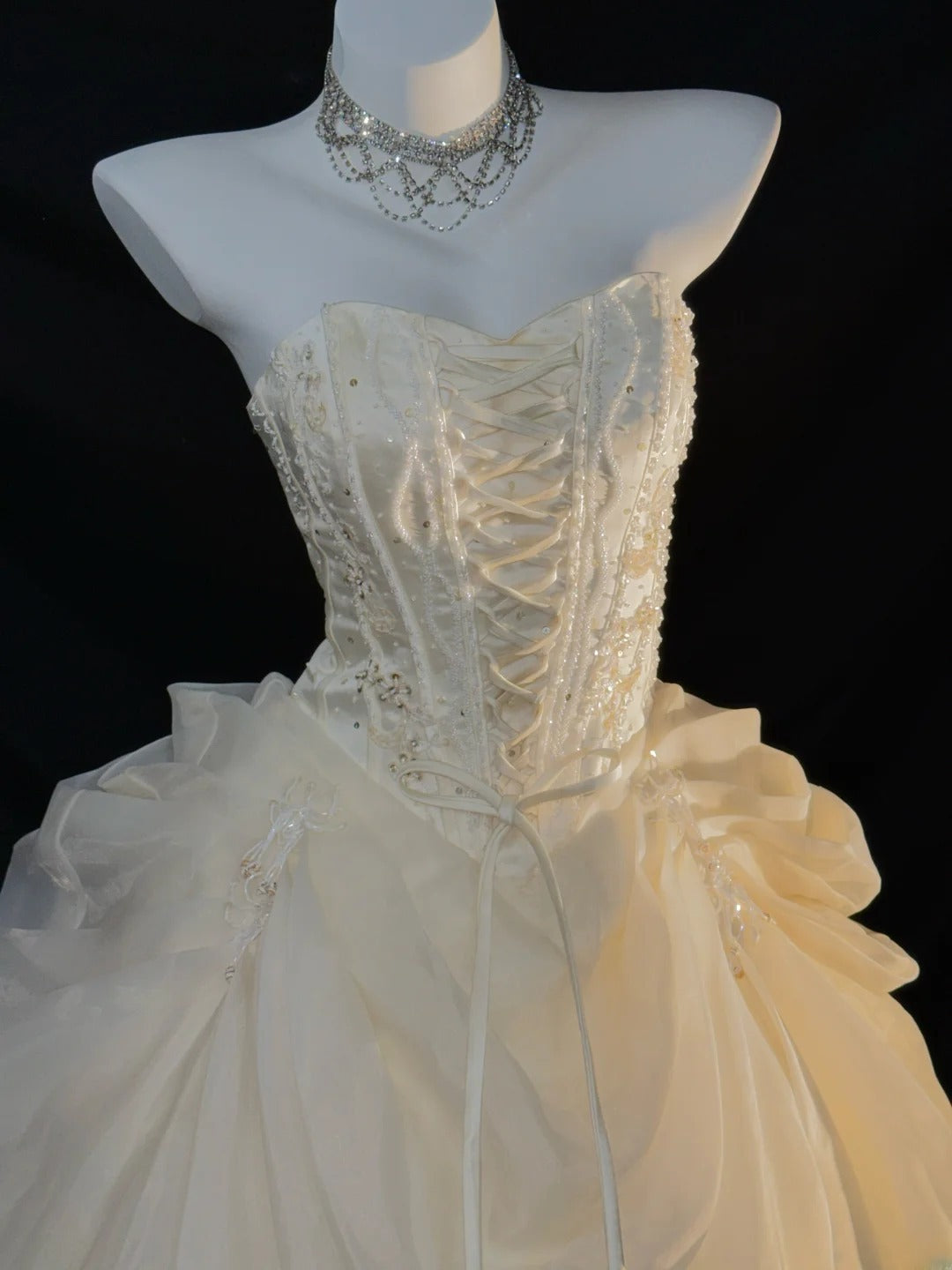 Princess Ball Gown Strapless Champagne With Layered Tiered Corset Fitted Long Sweet 16 Dresses Quinceanera Dress RB3354