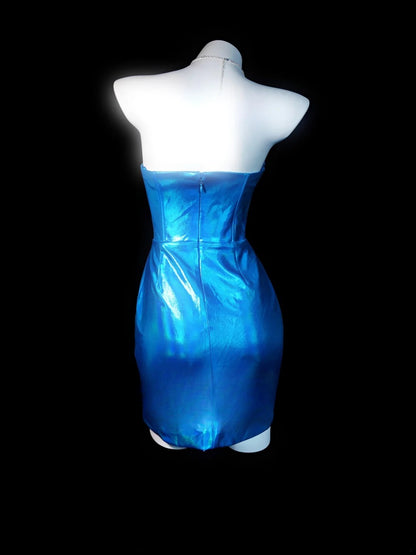 Prom Dress Sheath Sweetheart Blue Simple Short Mini Evening Gown for Teens RB9821
