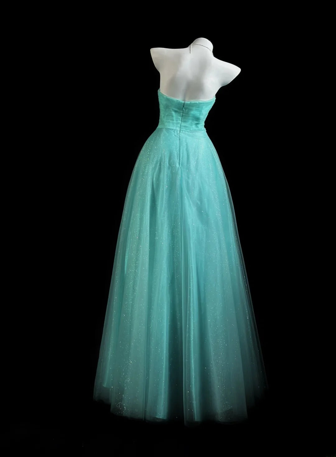 Refined Prom Dresses A Line Sweethart Blue Tulle With Beading Evening Dress Formal Outfits RB5825