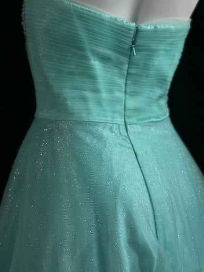 Refined Prom Dresses A Line Sweethart Blue Tulle With Beading Evening Dress Formal Outfits RB5825