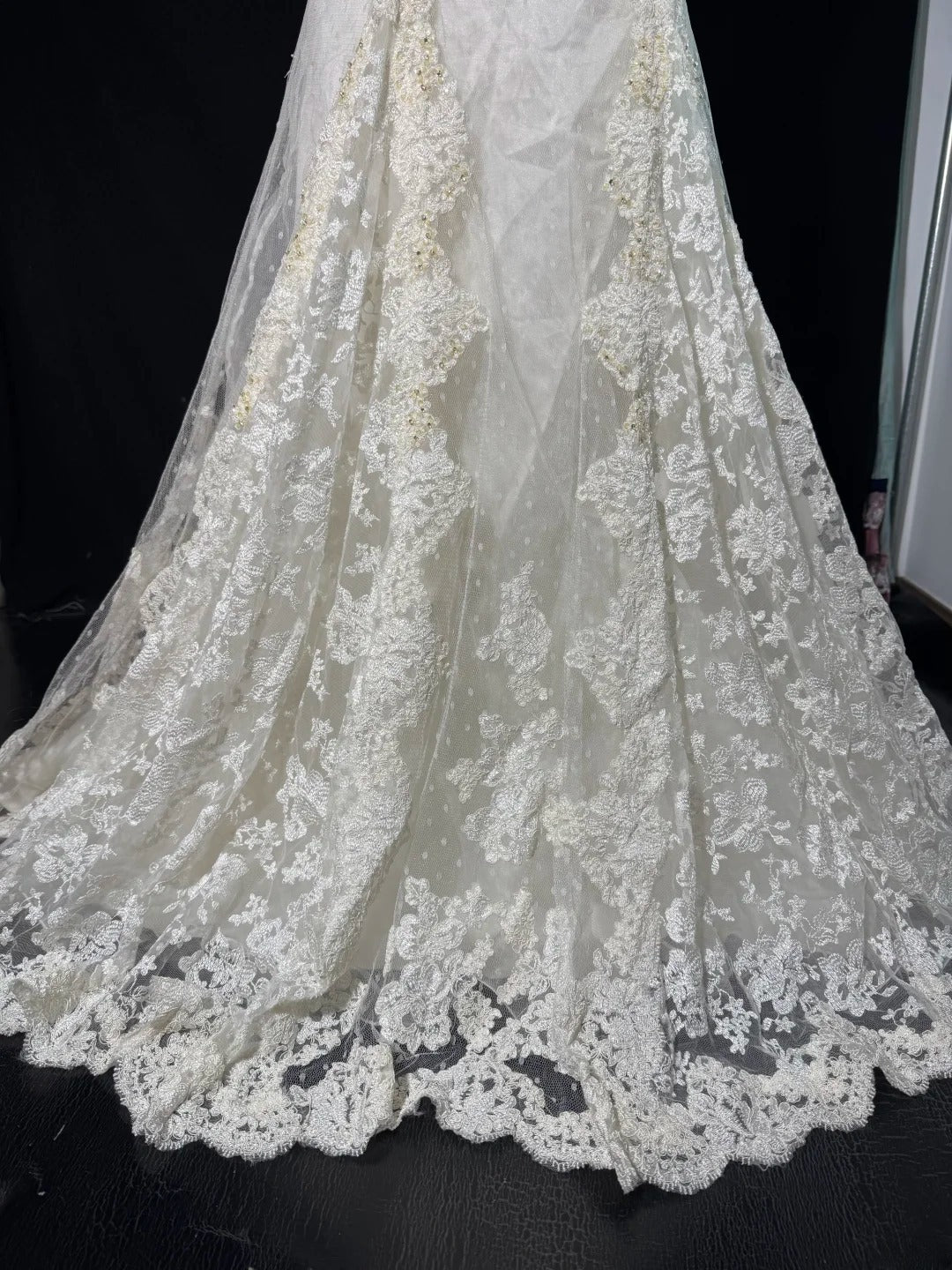 Wedding Dresses Strapless Drop Waist 1950s 1940s Mermaid Strapless Lace Tulle With Appliques White Petite/Plus Size Bridal Gown For Women AS015