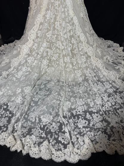 Wedding Dresses Strapless Drop Waist 1950s 1940s Mermaid Strapless Lace Tulle With Appliques White Petite/Plus Size Bridal Gown For Women AS015