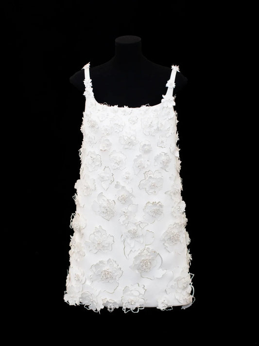 Wedding Gowns Dresses Elegant Modest for Bride A Line Square Neck With Flowers Short Petite/Plus Size Bridal Gowns For Women SA016
