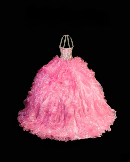 Pretty Ball Gown High Neck Quinceañera Dress Tulle Moda 2000 Long 15 Quinceanera Dresses Ideas Sweet 16 Outfits RB6366