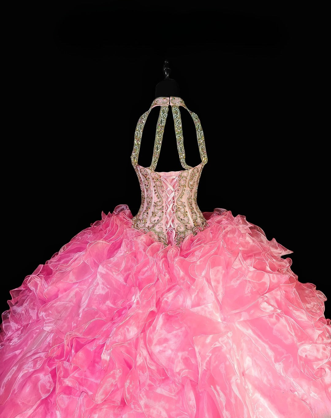 Pretty Ball Gown High Neck Quinceañera Dress Tulle Moda 2000 Long 15 Quinceanera Dresses Ideas Sweet 16 Outfits RB6366