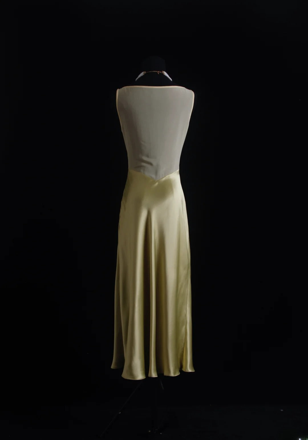 Vintage Prom Dresses 90s Formal Mermaid V Neck Green Silk Satin Mid Length Party Gowns Prom Dresses AS016