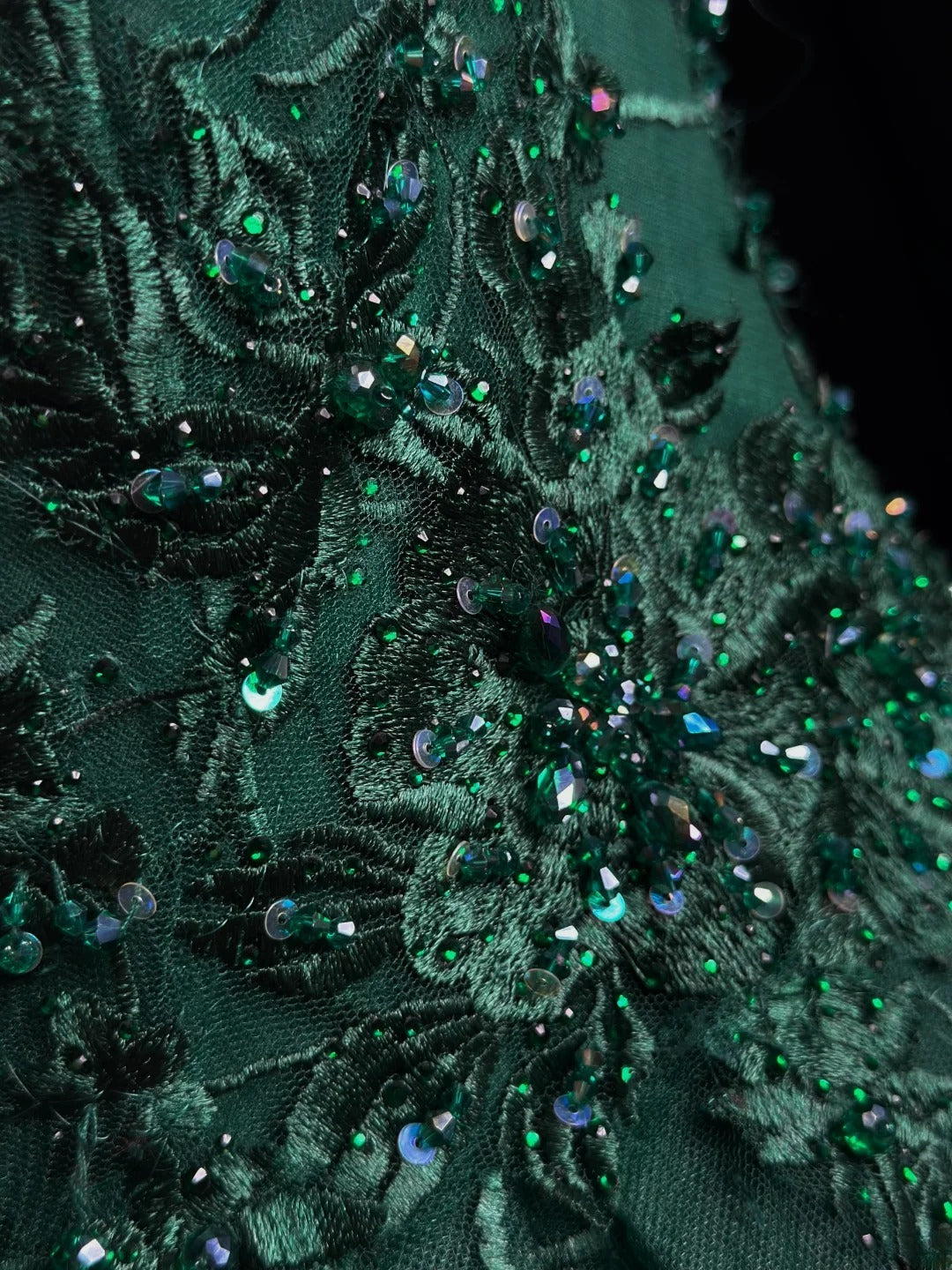 Sophisticated Prom Dresses Ball Gown Scoop Dark Green Tulle With Beading Long Sweet 15 16 Dress Formal Outfits RB5826