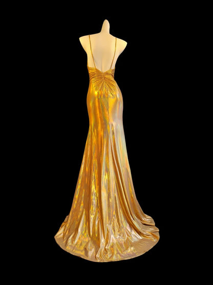 Modest Mermaid Spaghetti Strap Orange Satin Evening Dresses High School Teens Senior Night Dance Prom Outfits AS017