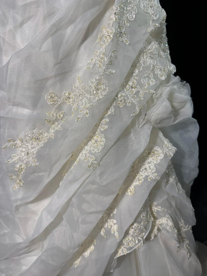 Wedding Dresses Strapless Drop Waist 1950s 1940s 2 Pieces Ball Gown Halter Tulle With Appliques White Petite/Plus Size Bridal Gown For Women AS017
