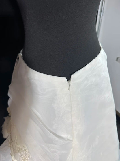 Wedding Dresses Strapless Drop Waist 1950s 1940s 2 Pieces Ball Gown Halter Tulle With Appliques White Petite/Plus Size Bridal Gown For Women AS017