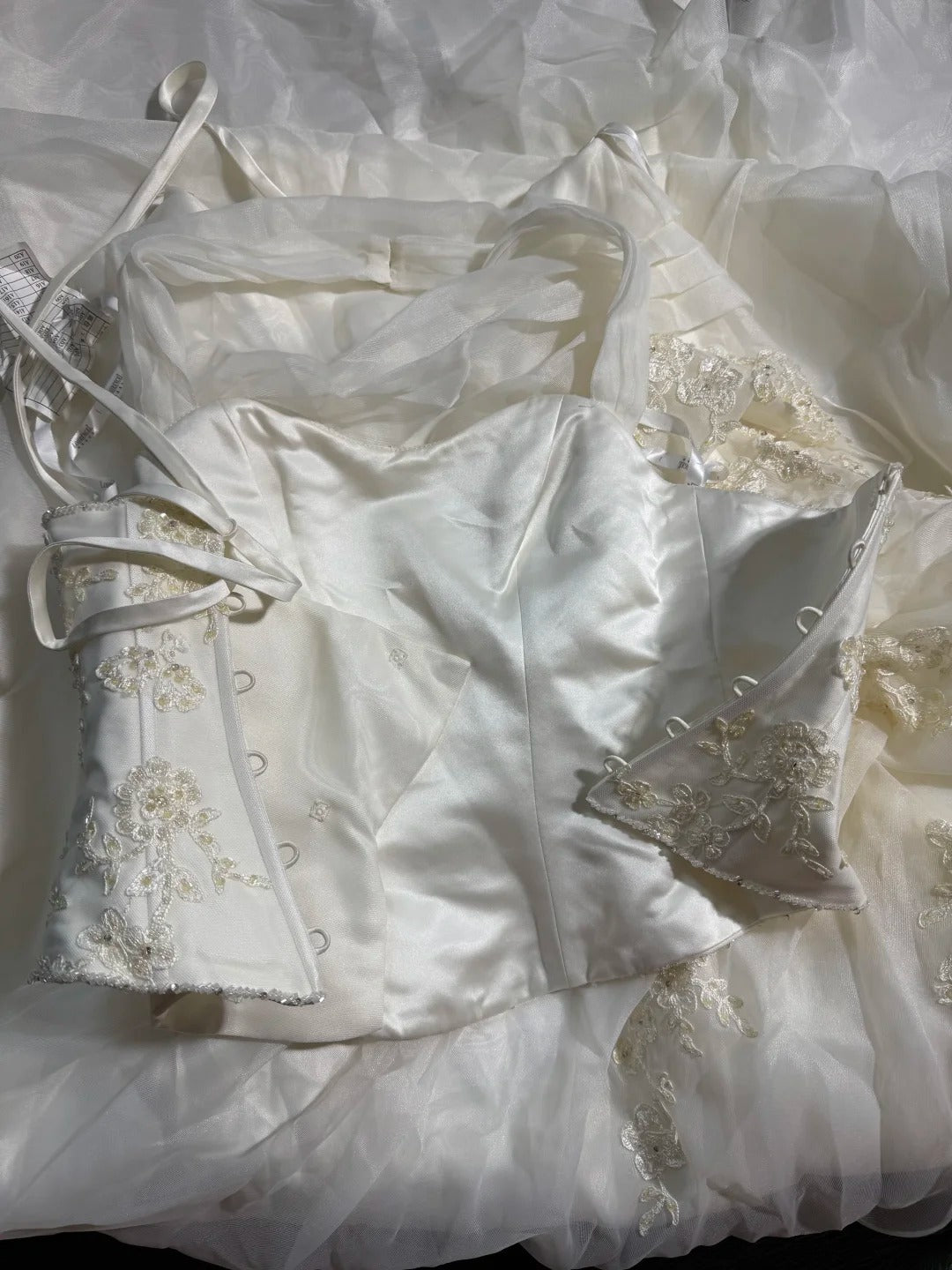 Wedding Dresses Strapless Drop Waist 1950s 1940s 2 Pieces Ball Gown Halter Tulle With Appliques White Petite/Plus Size Bridal Gown For Women AS017